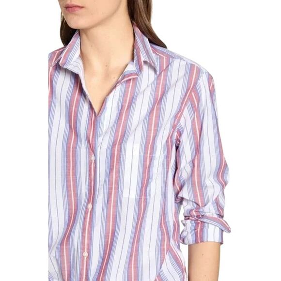 Grayson The Hero Red White Blue Stripe Long Sleeve Button Up Americana Shirt - Picture 3 of 16